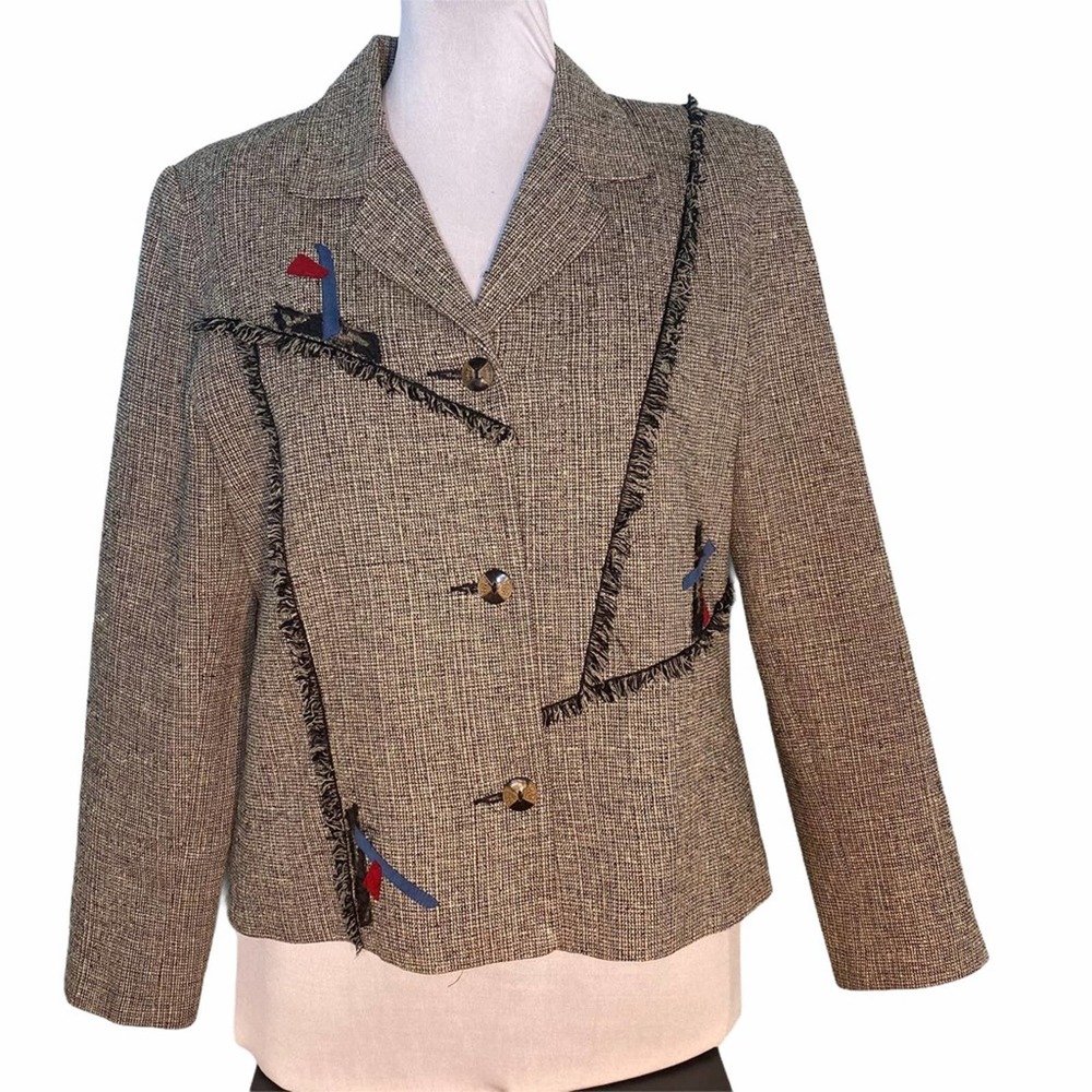 Canvasbacks  Vintage 100% silk button blazer notched lapel